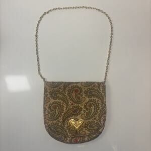 VTG Paisley Print Made In Italy Shoulder Bag Purse Y2K 2000s Heart Ernest Misier